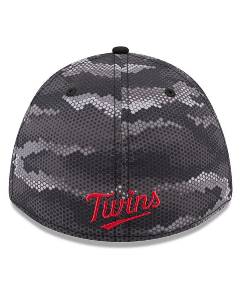 Men's Black Minnesota Twins Camo 39THIRTY A-Frame Flex Hat