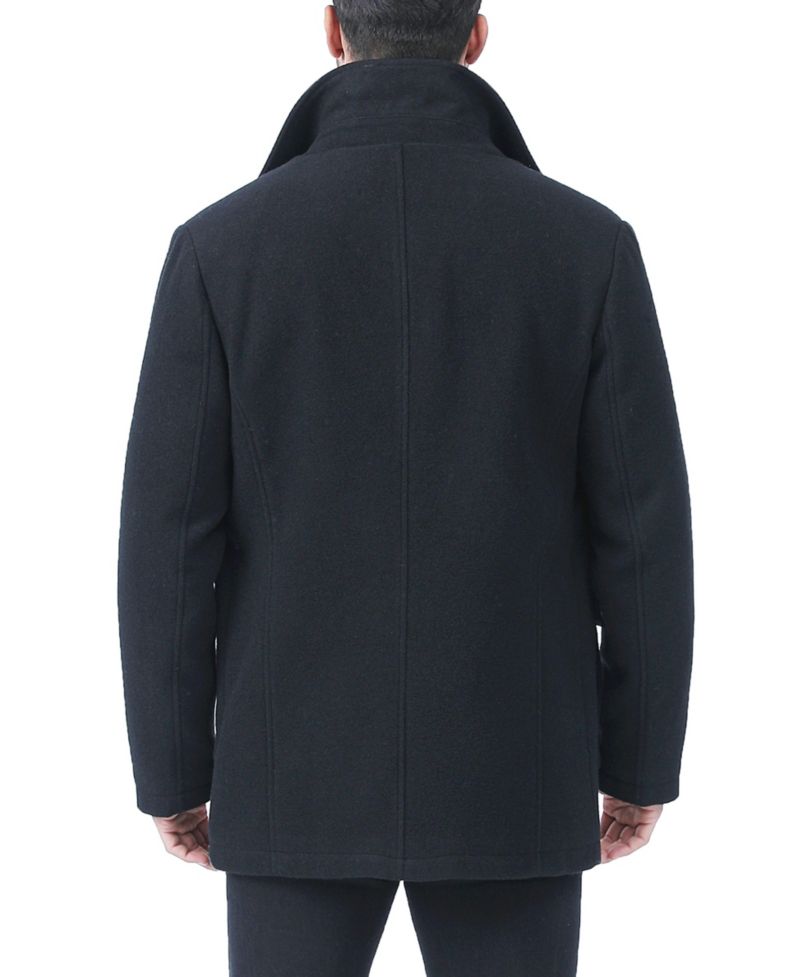 Men Calvin Wool Blend Car Coat with Removable Bib - Tall