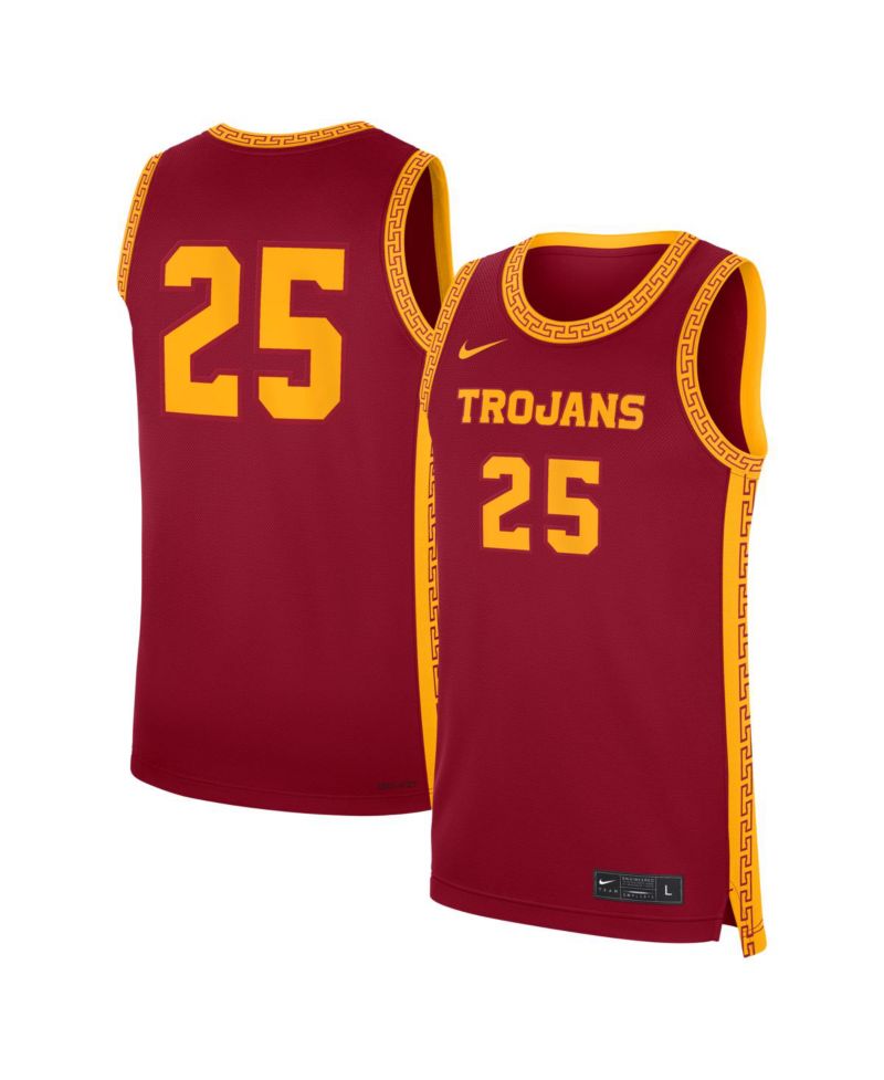 Men's 25 Cardinal USC Trojans Road Replica Basketball Jersey