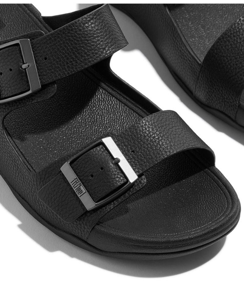 Men's Gogh Moc Buckle Tumbled Leather Slides