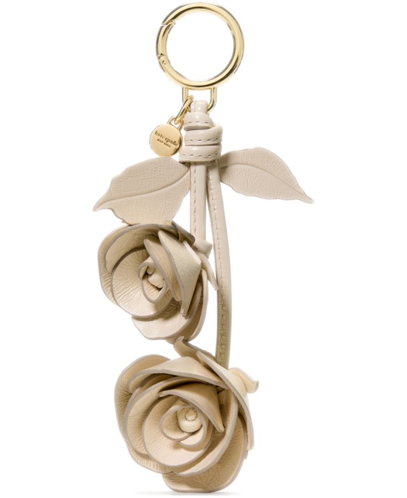 Crinkle Patent Leather Stacked Rose Bag Charms