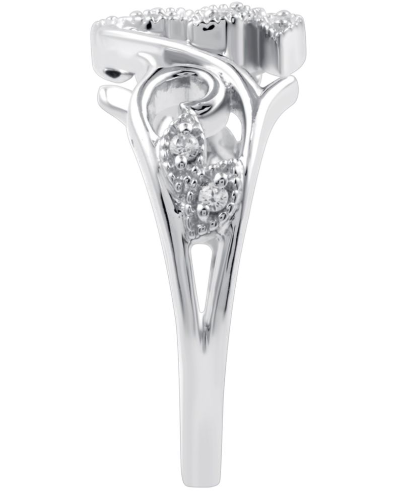Diamond Vine Ring in Sterling Silver (1/10 ct. t.w.)