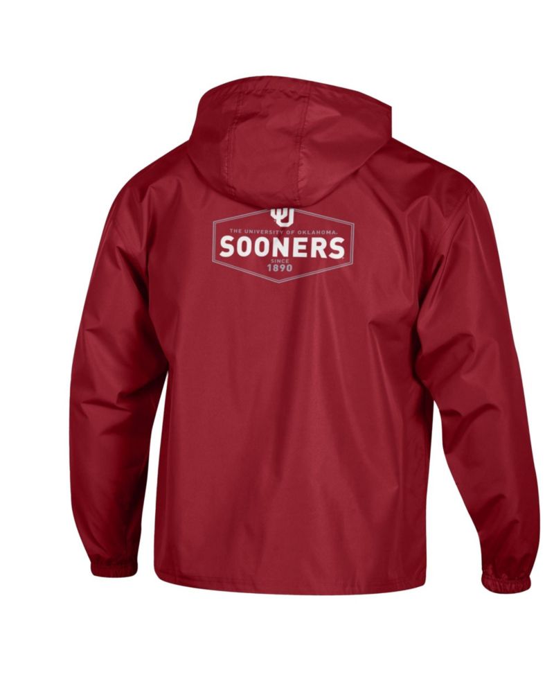 Men's Crimson Oklahoma Sooners Delay Packable Half-Zip Jacket