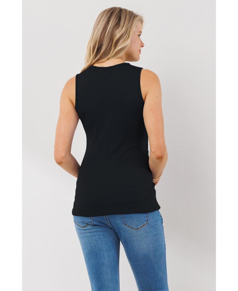 Maternity Sleeveless Ruched V-Neck Wrap Nursing Tank Top