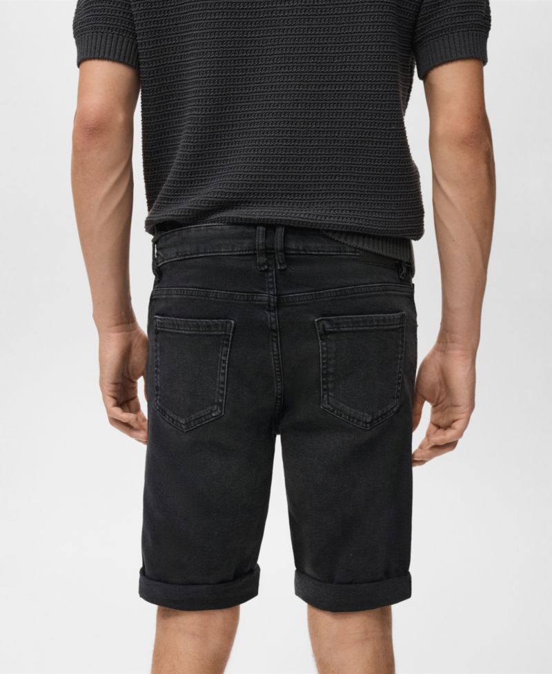 Men's Slim-Fit Denim Bermuda Shorts