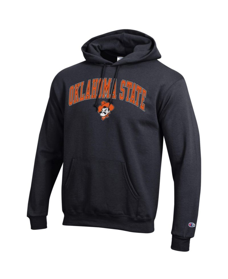 Men's Champion Black Oklahoma State Cowboys Arch Over Logo Pullover Hoodie