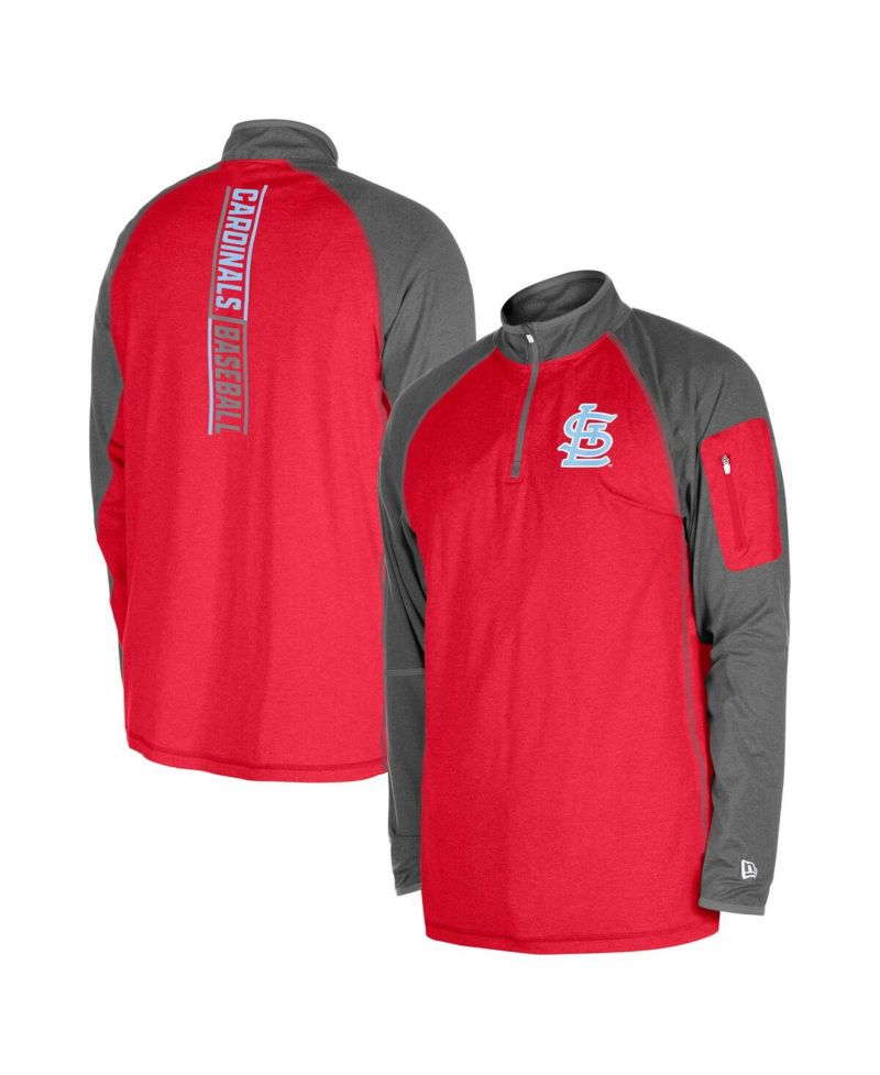 Men's Red St. Louis Cardinals Father's Day Raglan Quarter-Zip Top