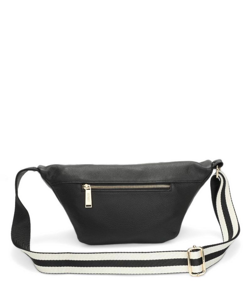 Dash Genuine Leather Crossbody Chest Bag, Sling Bag, Fanny Pack, Waist Bag, Belt Bag, Travel Purse with Adjustable Guitar Strap and Zip Pockets
