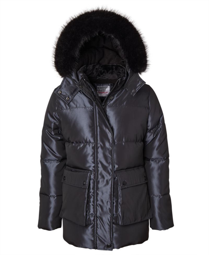 Big Girls' Iridescent Hooded Puffer Jacket