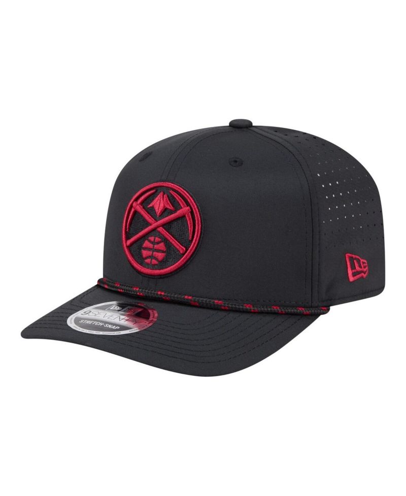 Men's Black Denver Nuggets Sport Rope Vented Stretch-Snap 9SEVENTY Hat