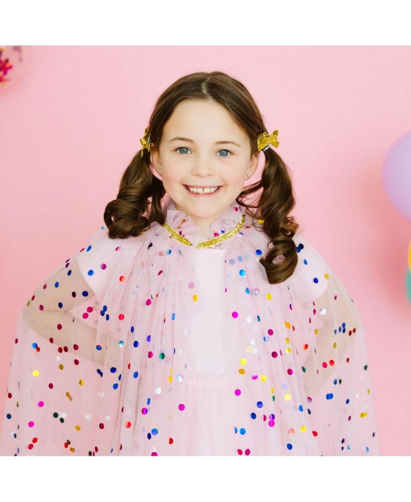 Girls Pink Confetti Cape