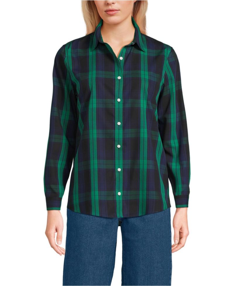 Petite No Iron Button Front Shirt