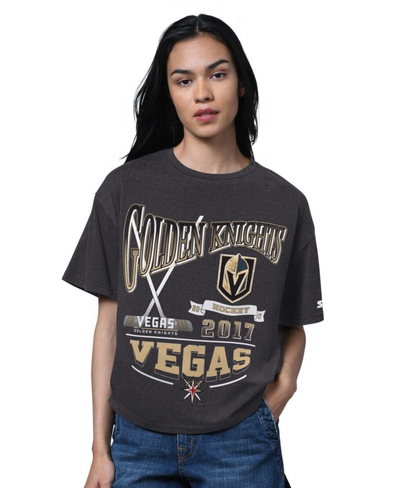 Women's Heather Black Vegas Golden Knights Oversized Hall of Fame T-Shirt