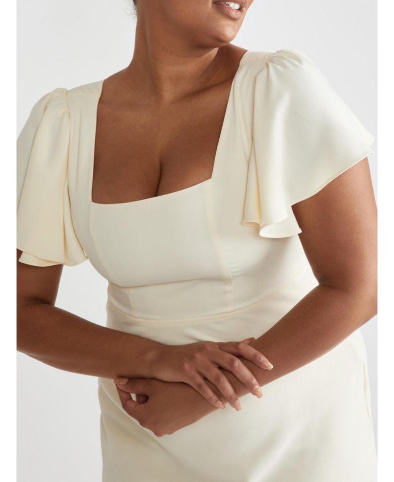 Women's Square Neck Crepe Bridesmaid Dress