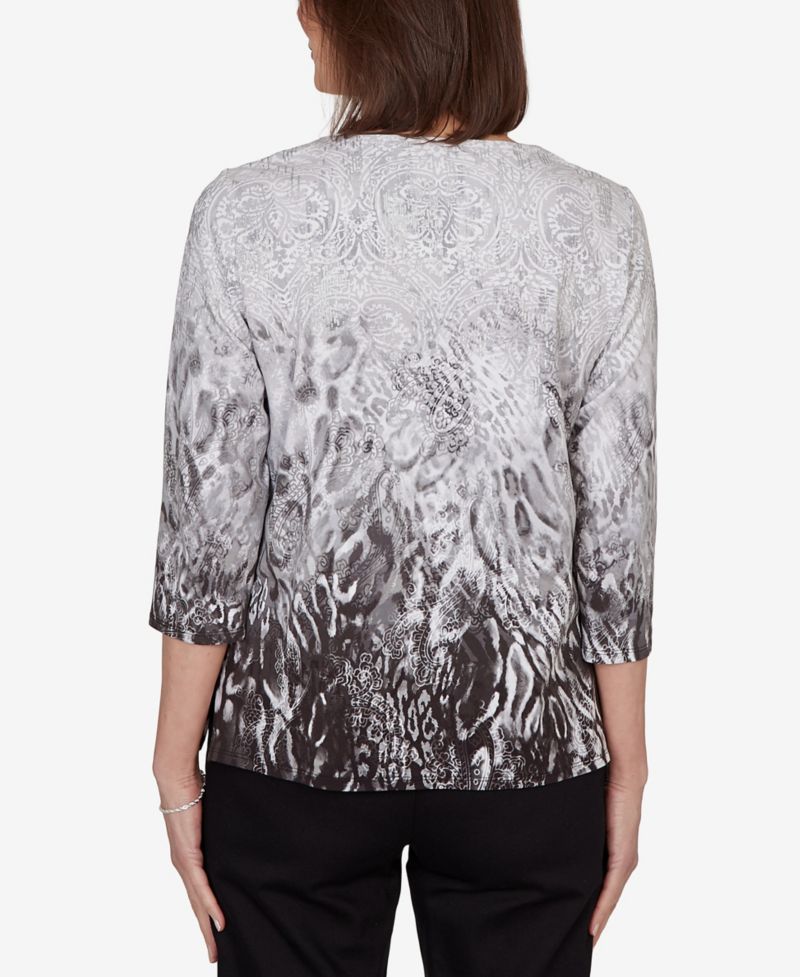 Petite Mono Ombre Animal Print Top