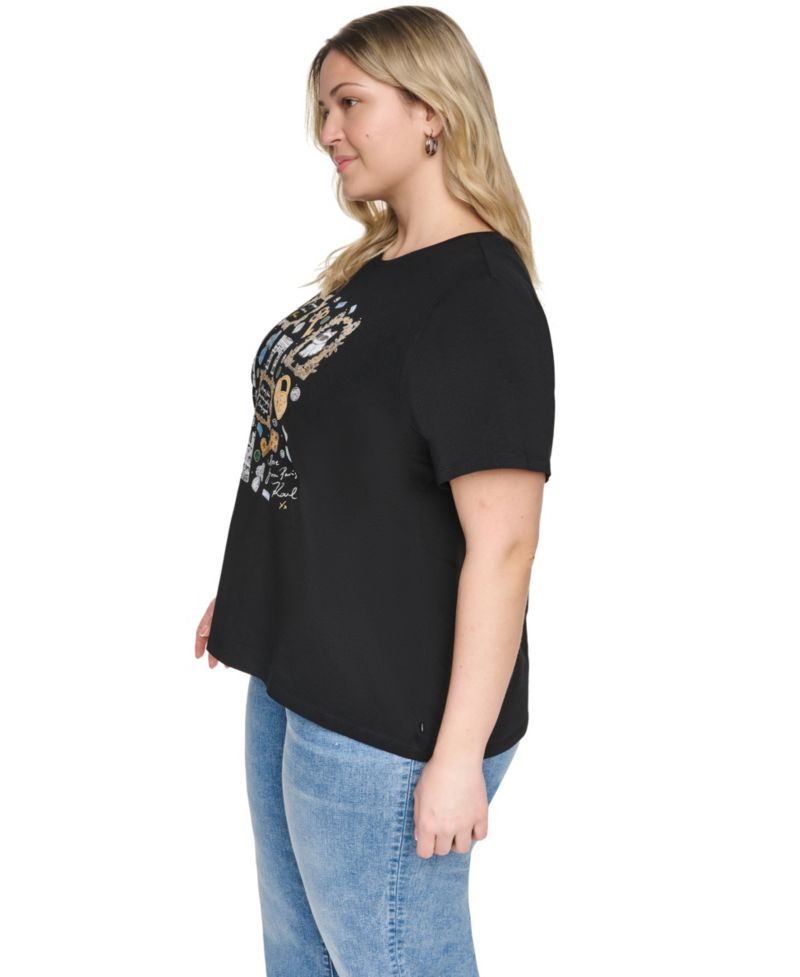Plus Size Crewneck Whimsy Frames Logo T-Shirt