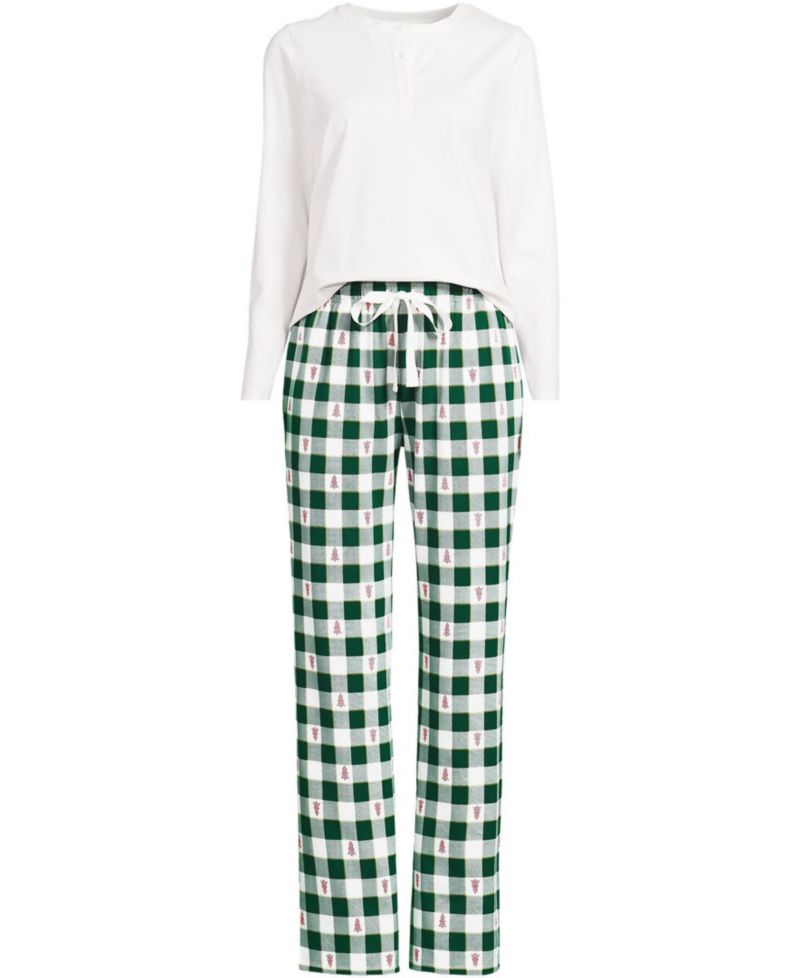 Women's Knit 2 Piece Pajama Set - Long Sleeve Top and Pants