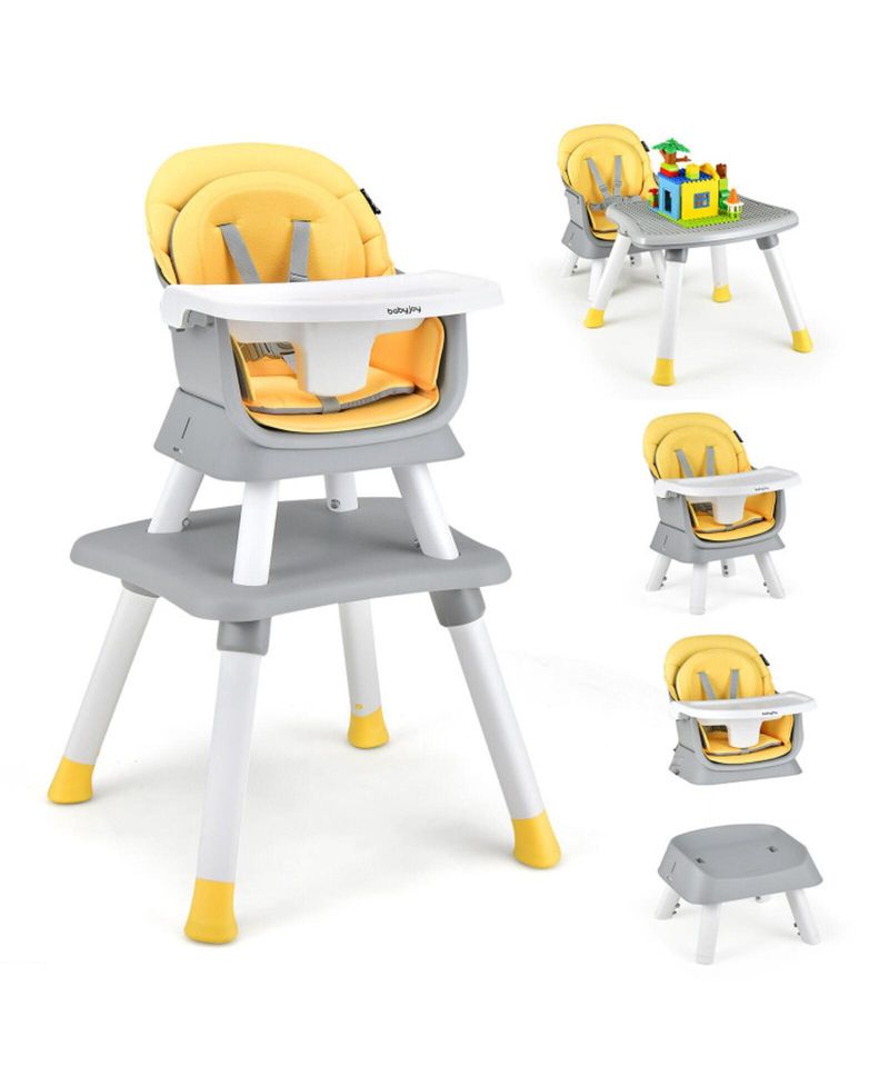 Baby 6-in-1 Convertible Baby High Chair with Adjustable Tray