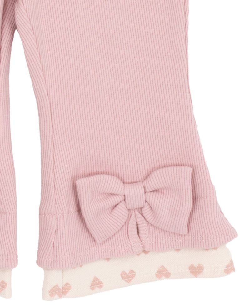 Baby Girls' Heart Double Knit Top and Rib Legging, 2-Piece Set