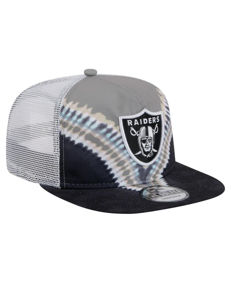 Men's Gray/Black Las Vegas Raiders Throwback Dye Golfer Snapback Hat