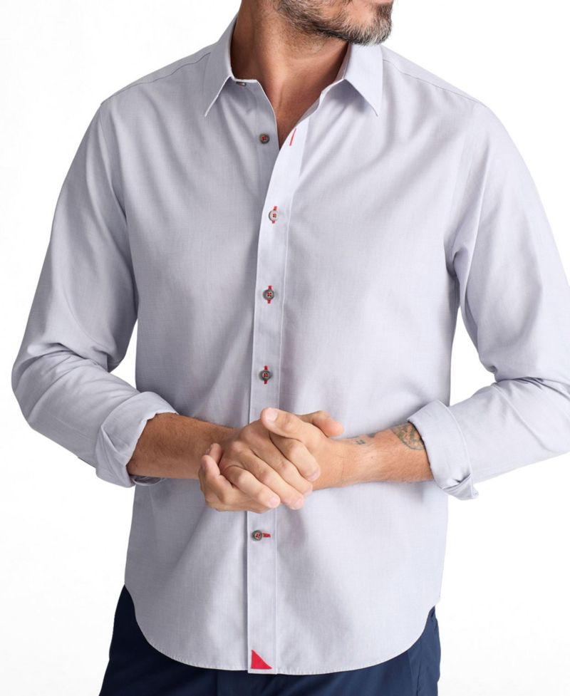 Men's Regular Fit Long Sleeve Wrinkle Free Rubican Shirt