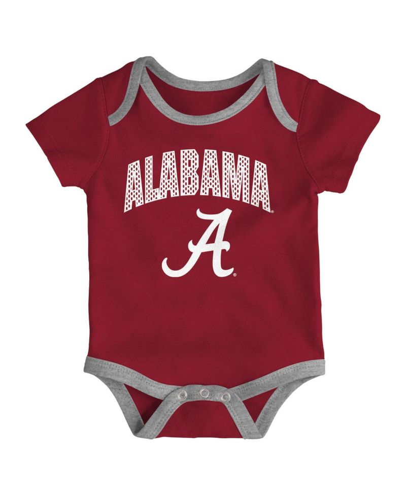 Baby Boys and Girls 3-Pack Alabama Crimson Tide All Day Play Bodysuit Set