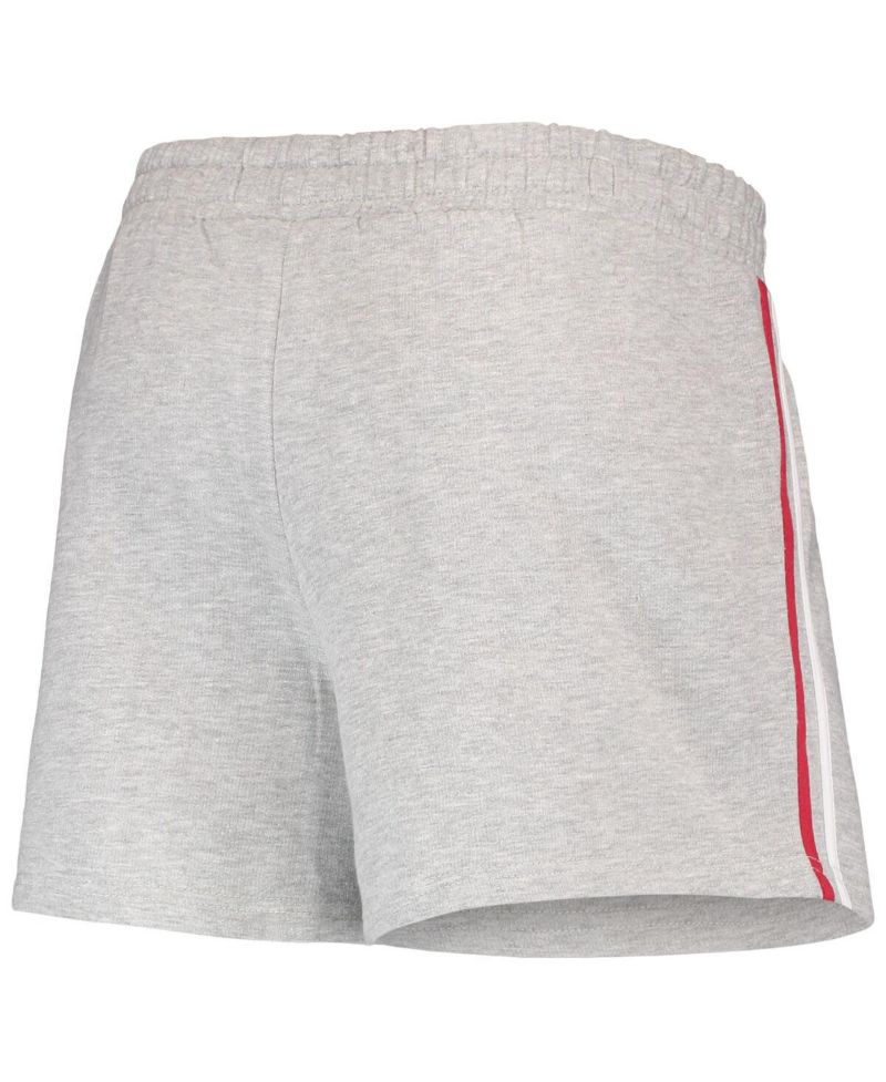 Women's Heathered Gray Oklahoma Sooners Plus Size 2-Stripes Shorts