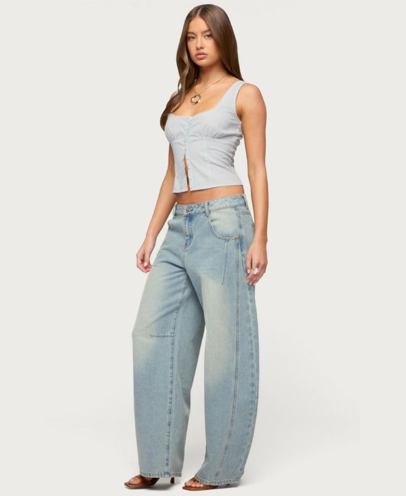 Women's Katiya Pinstripe Button Up Top