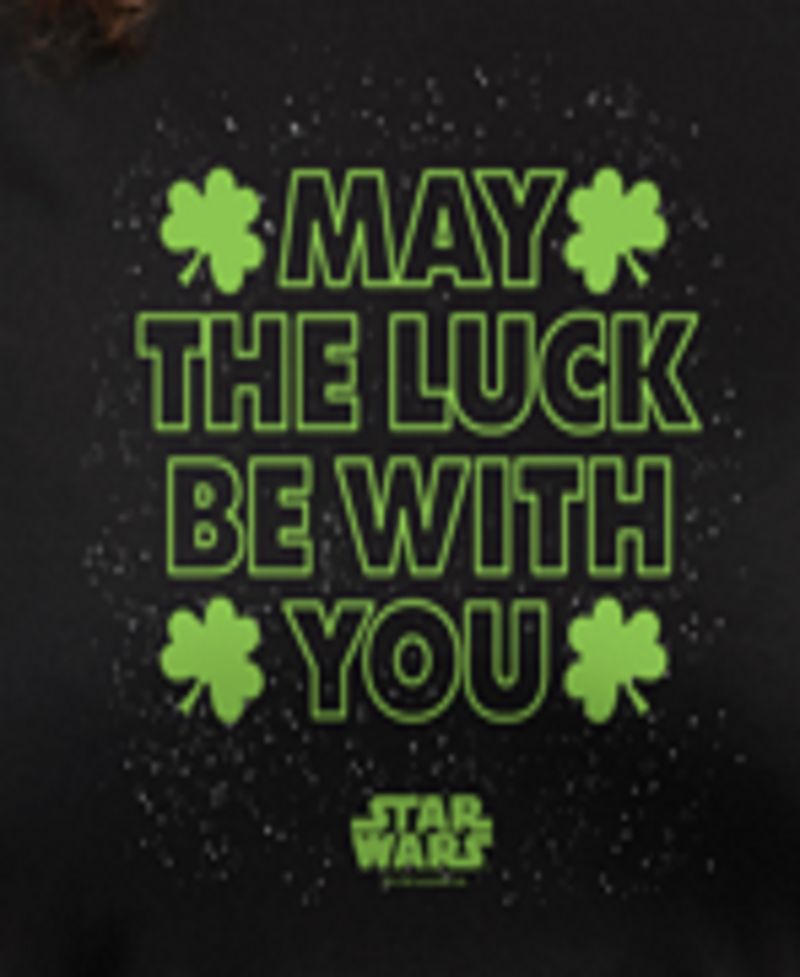 Plus Size Star Wars St. Patrick's Day May The Luck Graphic Crewneck T-Shirt