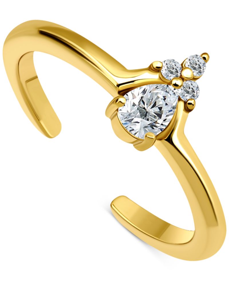 Cubic Zirconia Cluster Toe Ring