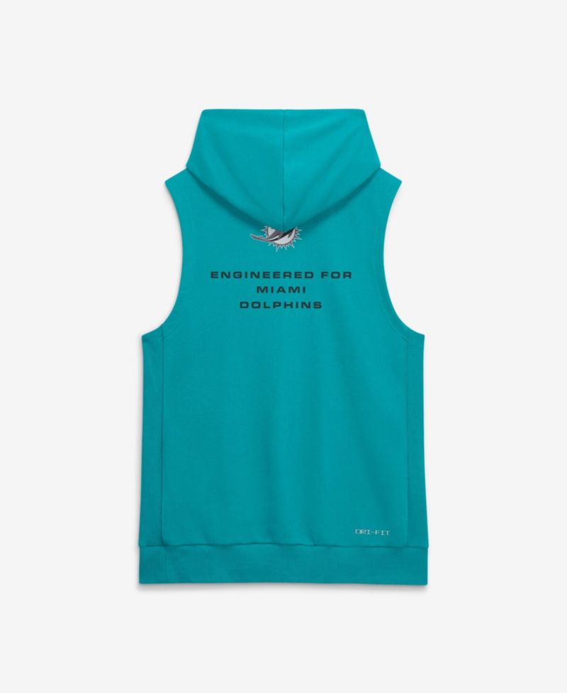 Men's Aqua Miami Dolphins Sideline Standard Issue Dri-FIT Sleeveless Hoodie