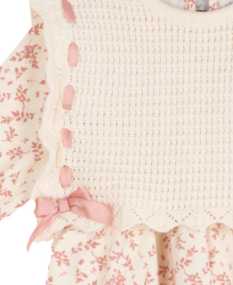 Baby Girls' Knit Vest with Top and Knit Pants, 2-Piece Set