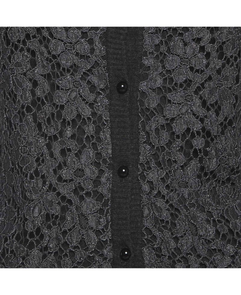 Women's Lace And Rib Knit Cardigan