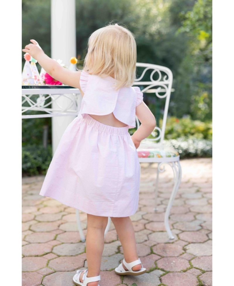 Little Girls Seersucker Dress with Cupcakes