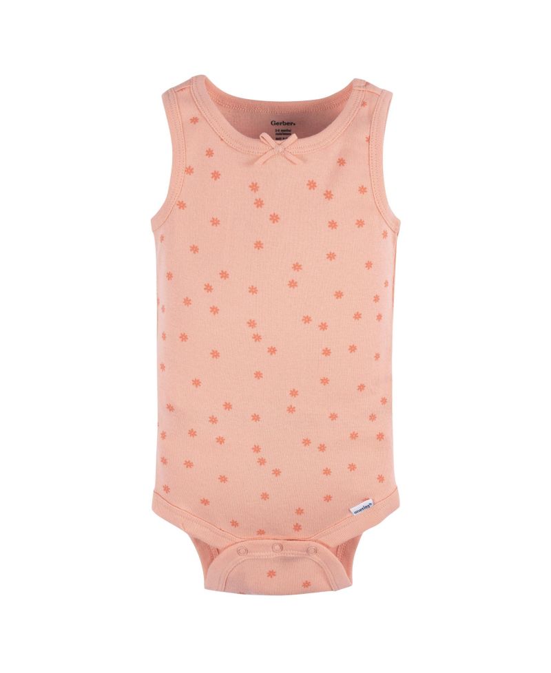Baby Girls Sleeveless Flowers Onesies, 5-Pack