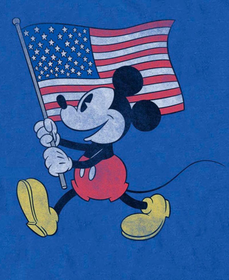 Men's Mickey Flag March Graphic T-Shirt
