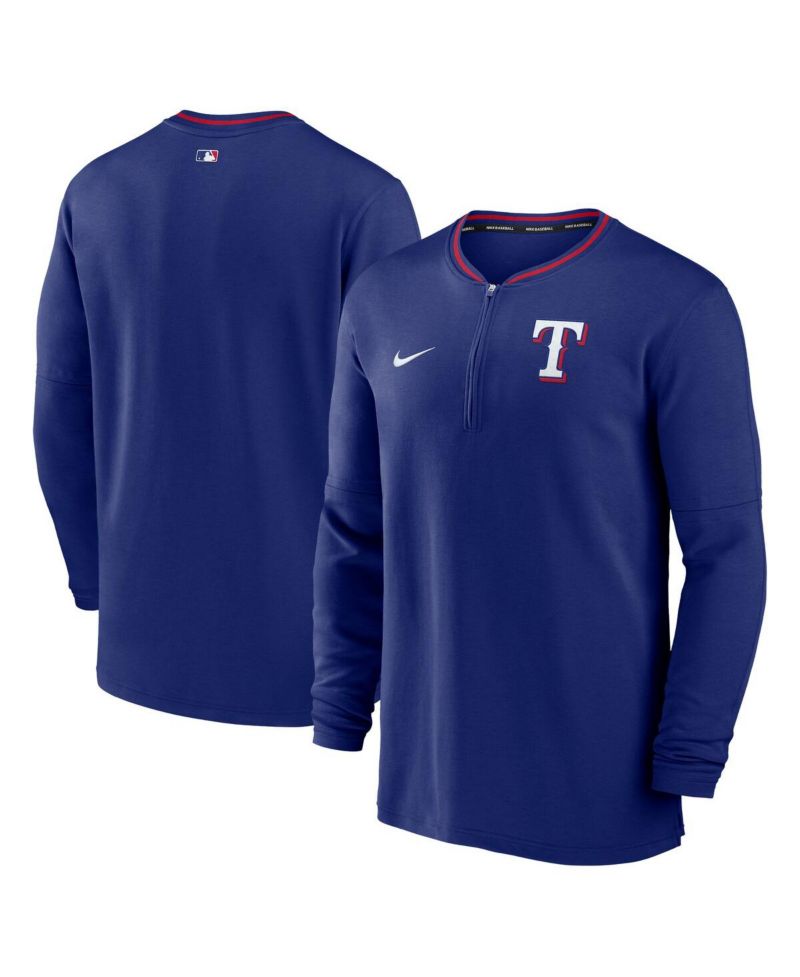 Men's Royal Texas Rangers Authentic Collection Performance Half-Zip Pullover Sweatshirt