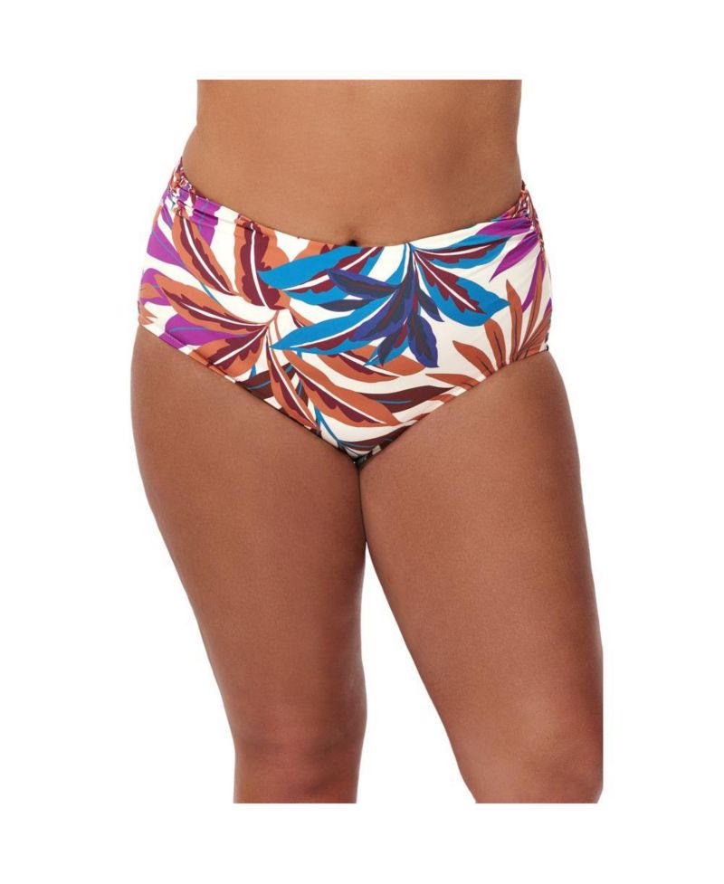 Plus Size Plantopia Shirred High Waist Swim Bottom Size/Full Figure