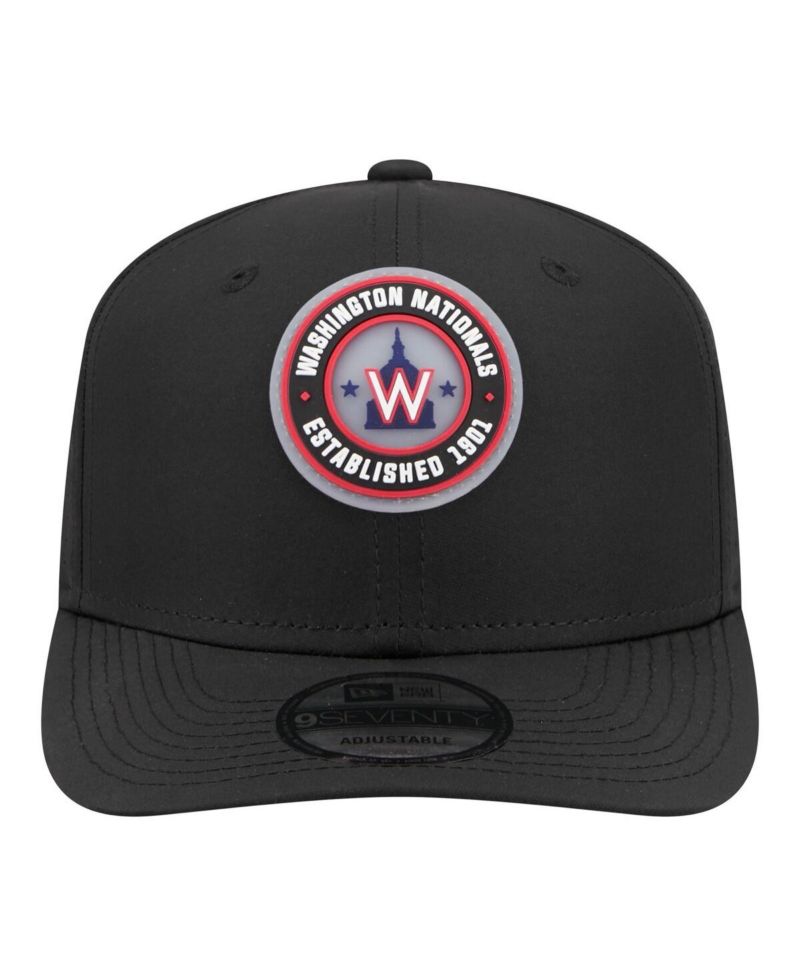 Men's Black Washington Nationals Circle 9SEVENTY Adjustable Hat