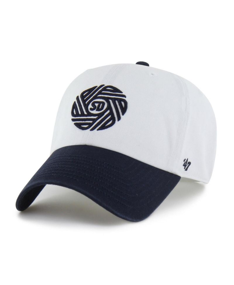 Men's White/Navy San Diego FC Two-Tone Clean Up Adjustable Hat