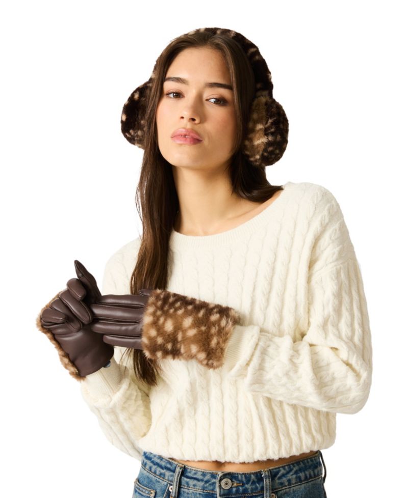 Women's Deer Print Polyester Gloves