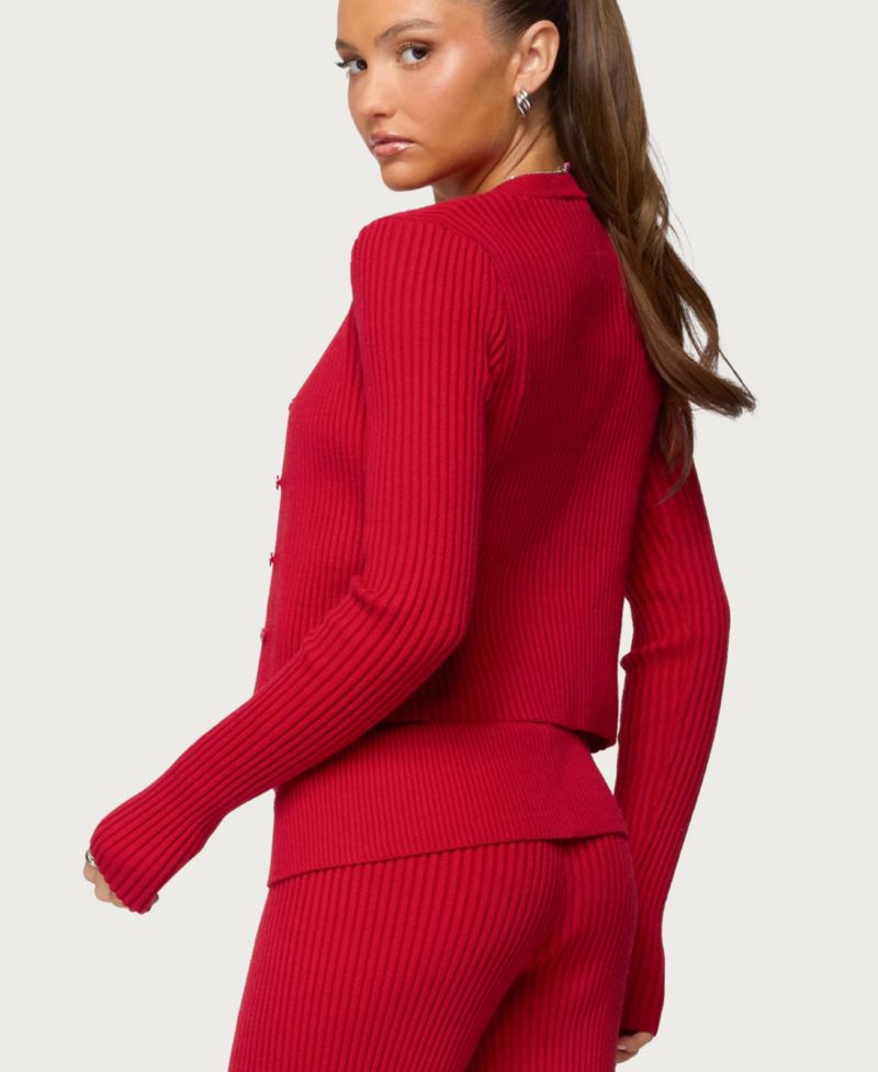 Women's Adannah Ribbed Knit Button Up Cardigan