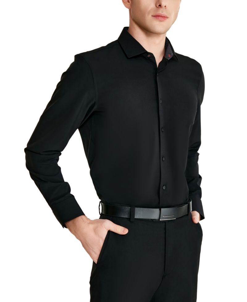 Men's Slim-Fit Solid Poplin Dress Shirt