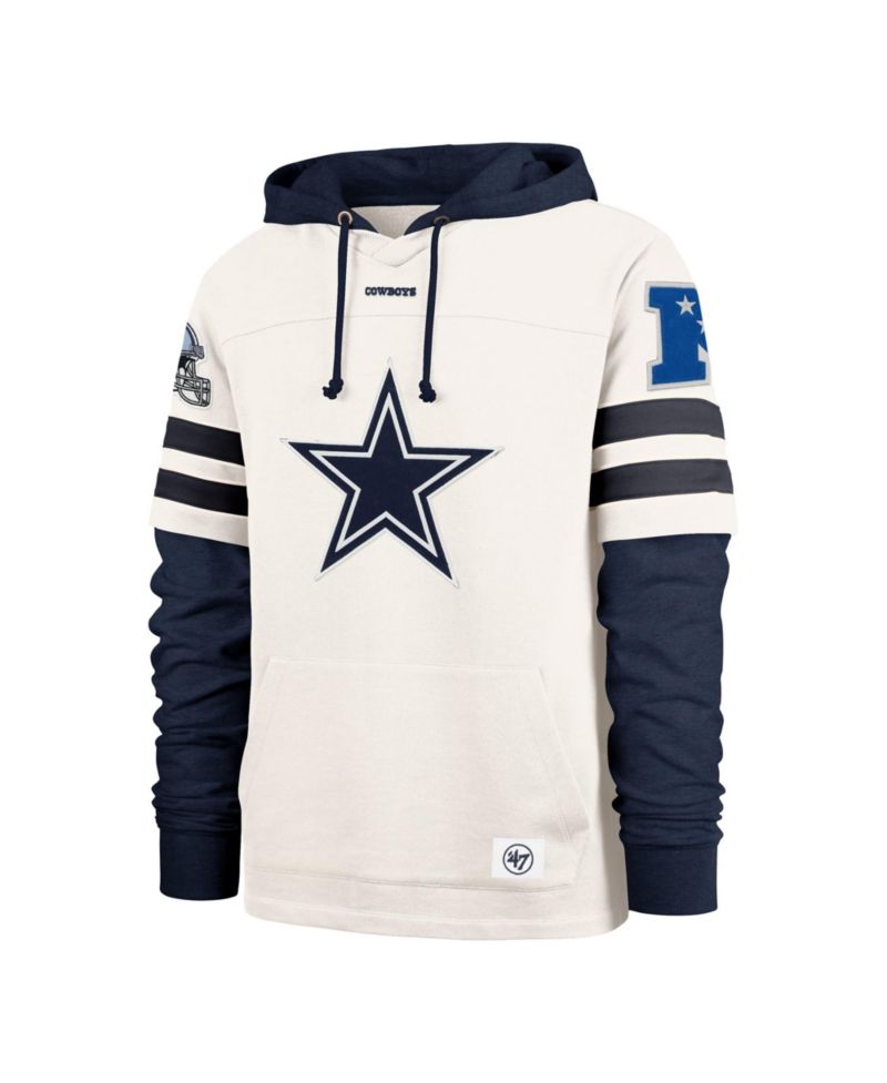 Men's Cream Dallas Cowboys Split Zone Cornerback Duo Lacer Hoodie
