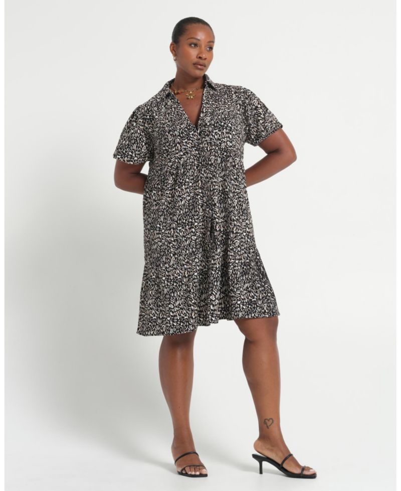 Women's Abstract Geo Mini Shirt Dress