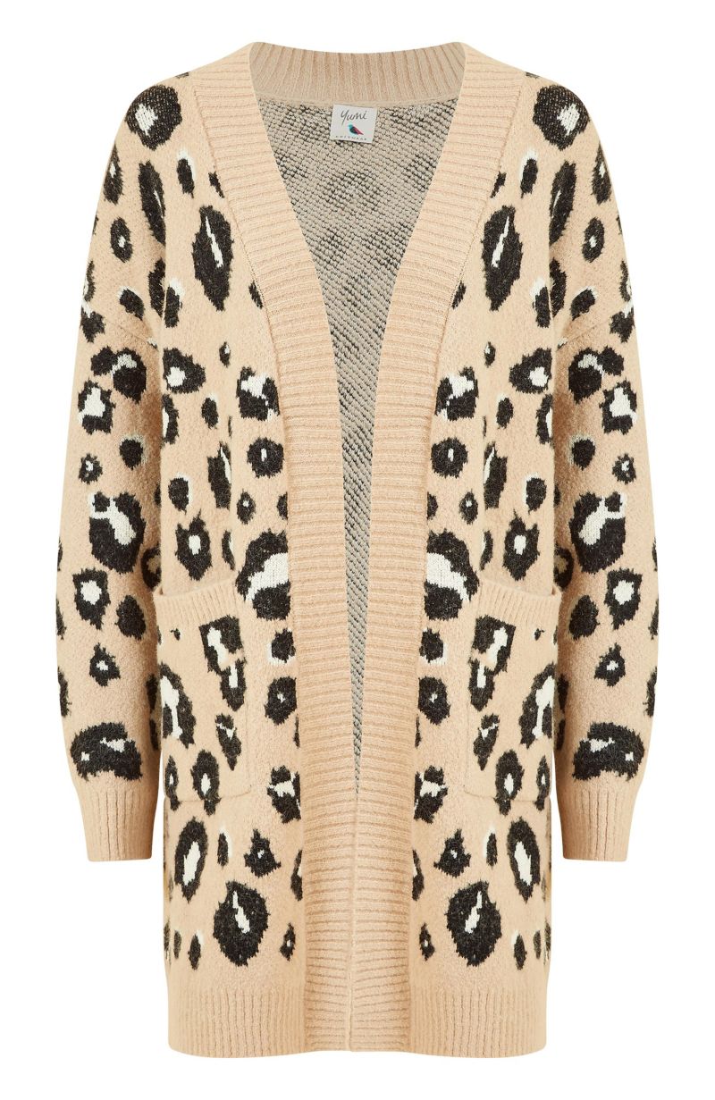 Women's Animal Intarsia Knit Long Cardigan