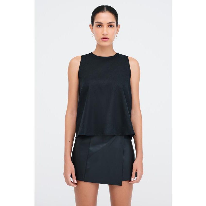 Women's McKinley Sheer Linen Sleeveless A-Line Top with Back Zip
