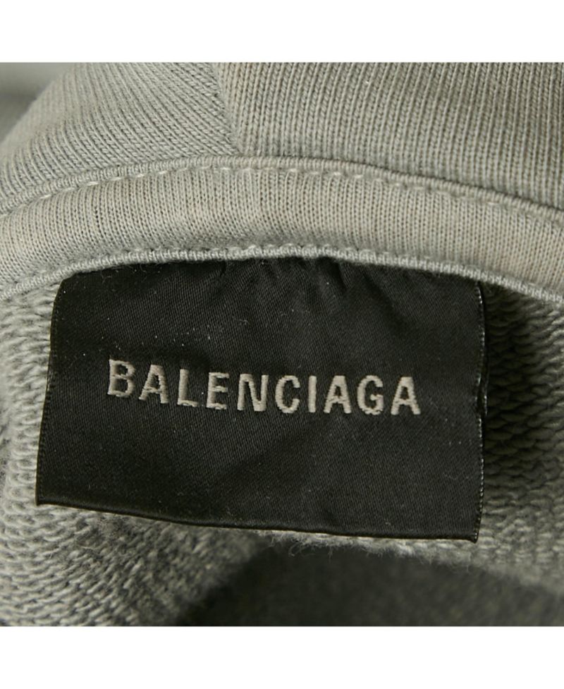 Men's Grey Logo Embroidered Cotton Hoodie