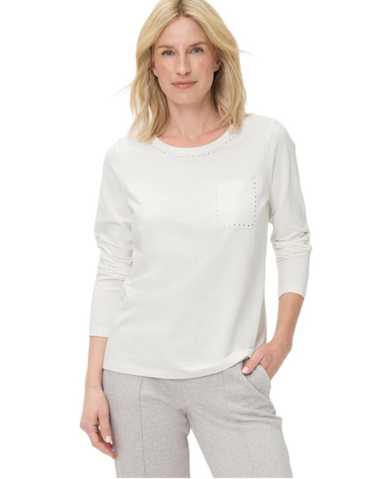 Women's Studded Trim, Casual, Stylish T-Shirt