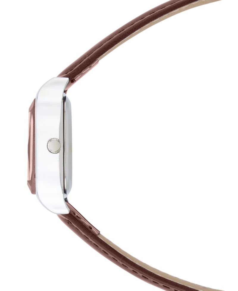 Women's Quartz Square Brown Stainless Steel Watch 27mm